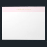 Elegant Blush Pink Minimalist Chic 11x8.5 Notepad<br><div class="desc">Elegant Blush Pink Minimalist Chic 11x8.5 Notepad. Elegant minimalist design with modern font on blush pink. Super trendy, classy, refined. Gold is not real gold but colour.</div>