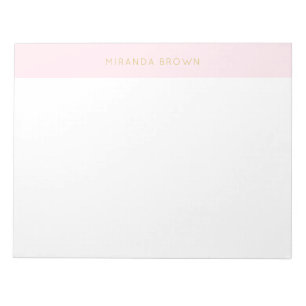 Elegant Blush Pink Minimalist Chic 11x8.5 Notepad