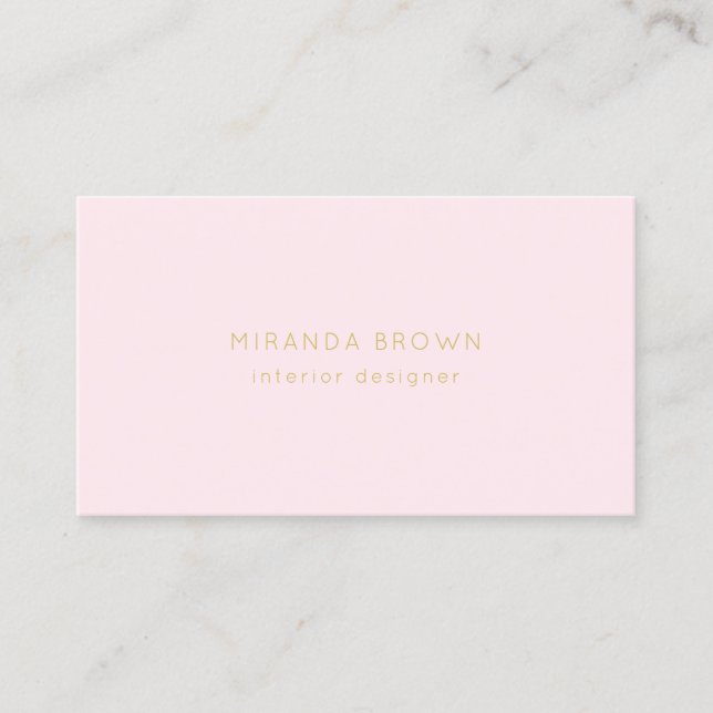 Elegant Blush Pink Minimalist Classy Business Card (Front)