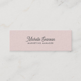 Elegant Blush Pink Minimalist Professional Mini Business Card