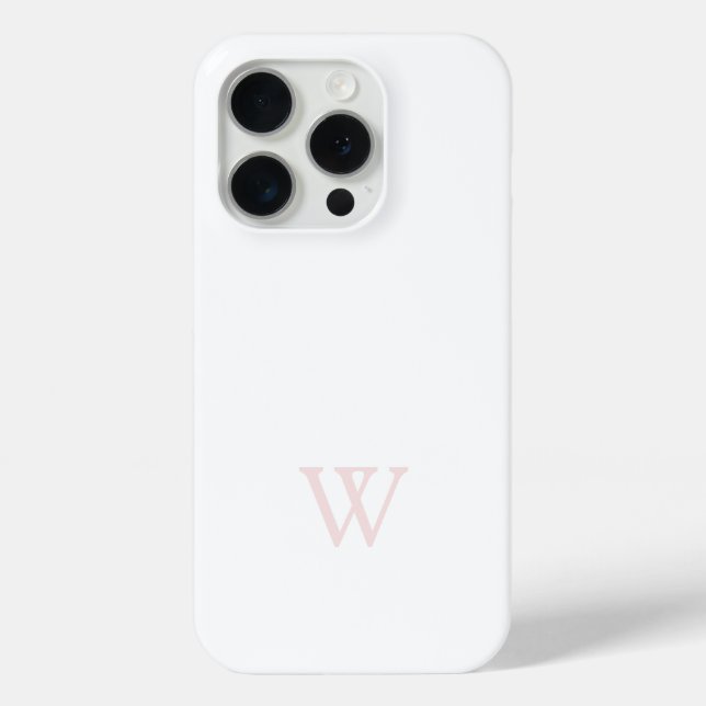 Elegant Blush Pink Monogram Initial White Case-Mate iPhone Case (Back)