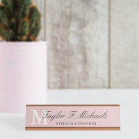 Elegant Blush Pink Monogram & Name