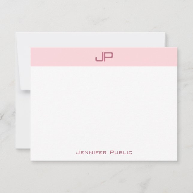 Elegant Blush Pink Monogram Simple Template Top (Front)