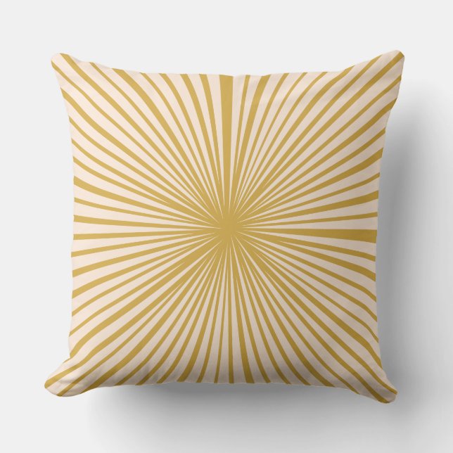 Elegant Blush Pink Mustard Gold Yellow Stripes Cushion (Front)