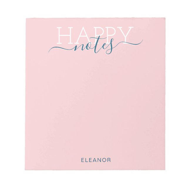 Elegant blush pink name notepad (Front)