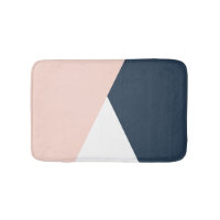 Elegant blush pink & navy blue geometric triangles