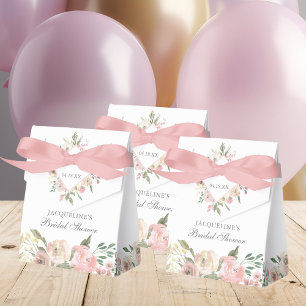 Elegant Blush Pink Peony Floral Bridal Shower Favour Box