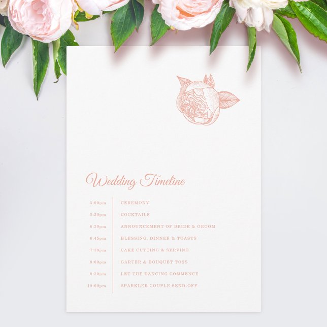 Elegant Blush Pink Peony Wedding Programme (Creator Uploaded)