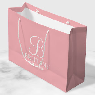 Elegant Blush Pink Personalised Bridesmaid Large Gift Bag