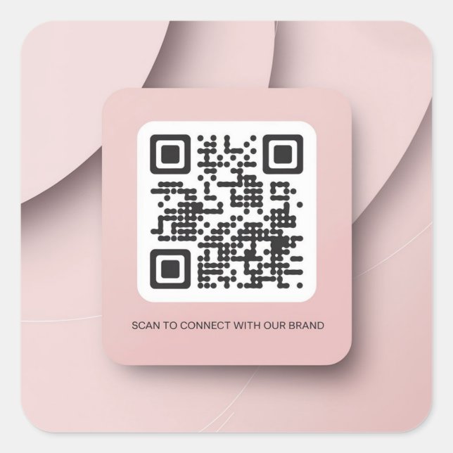 Elegant Blush Pink QR Code Sticker for Businesses (Front)