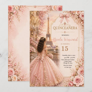 Elegant Blush Pink Quince Invitation