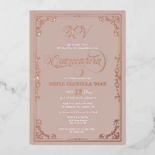 Elegant Blush Pink Quinceañera Rose Gold