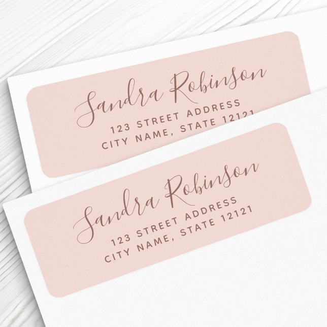 Elegant blush pink return address labels (Creator Uploaded)