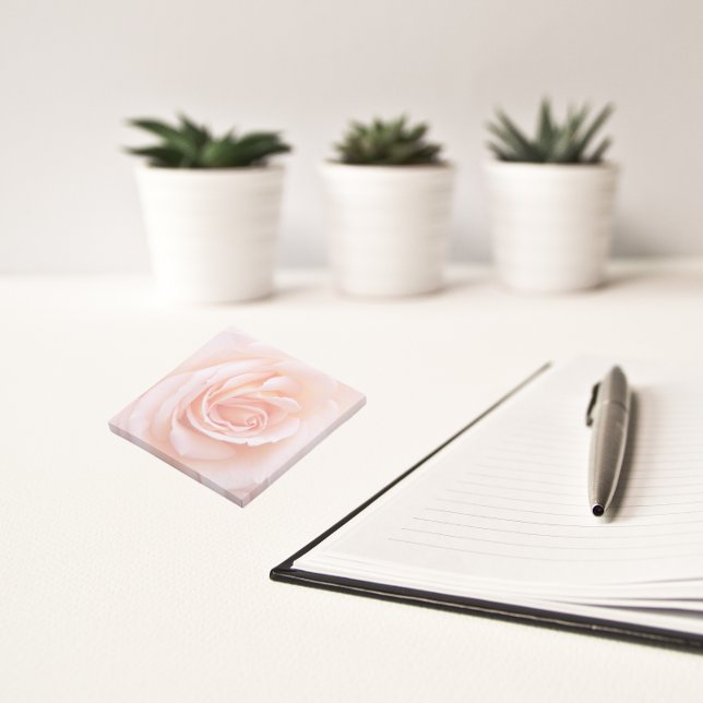 Elegant Blush Pink Rose Floral Post-it Notes (In Situ)