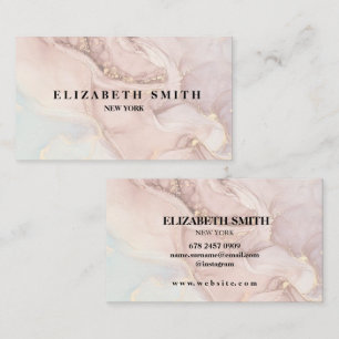 Elegant Blush pInk Rose gold Marble Texture   Business Card