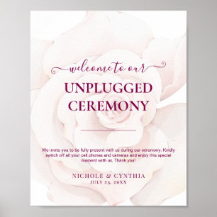 Elegant Blush Pink Rose Watercolor Floral Wedding Poster