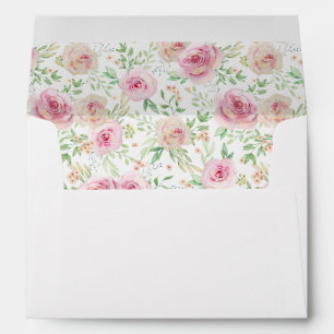 Elegant Blush Pink Roses Envelope