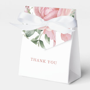 Elegant Blush Pink Roses Thank You Favour Box