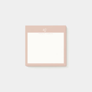 Elegant Blush Pink Script Monogram Post-it Notes