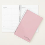 Elegant Blush Pink Simple Minimalist Personalised Planner<br><div class="desc">Dusty Blush Pink Elegant Simple Minimalist Personalised Notebook featuring your name and year in modern script. Our planner is here to help you achieve your goals. It provides a way to stay organised and reflect on your life. With a simple undated design, you can use this planner for any occasion:...</div>