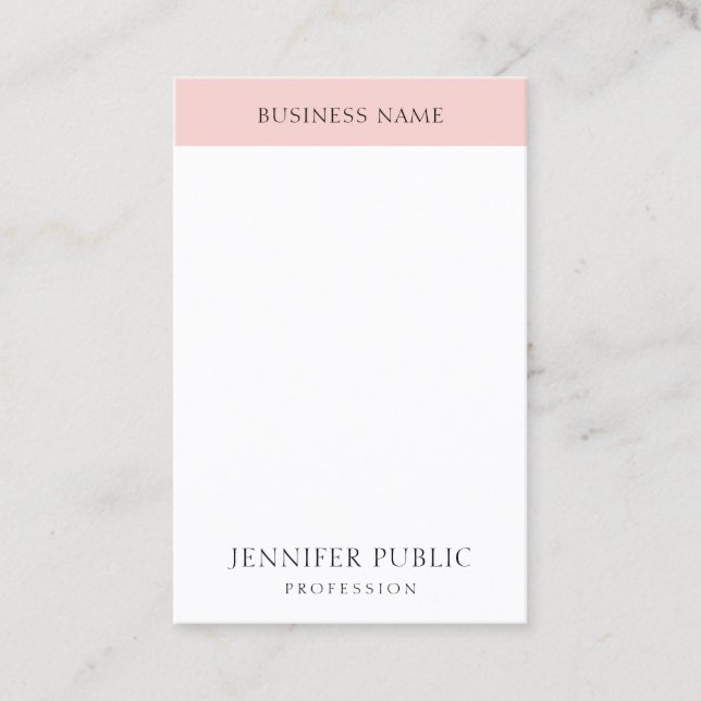Elegant Blush Pink Simple Template Trendy Modern Business Card (Front)