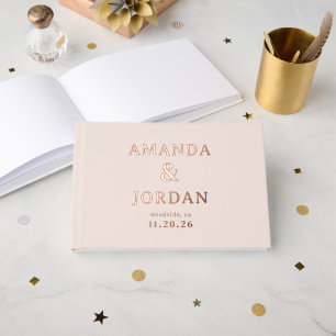 Elegant Blush Pink Stars Guest Book