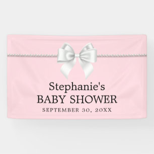 Elegant Blush Pink Tiffany Theme Baby Shower Banner
