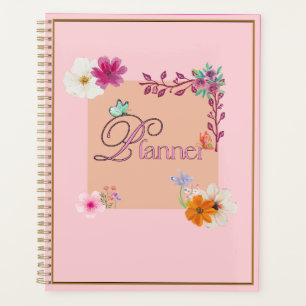 Elegant Blush Pink Undated Monthly Weekly Planner
