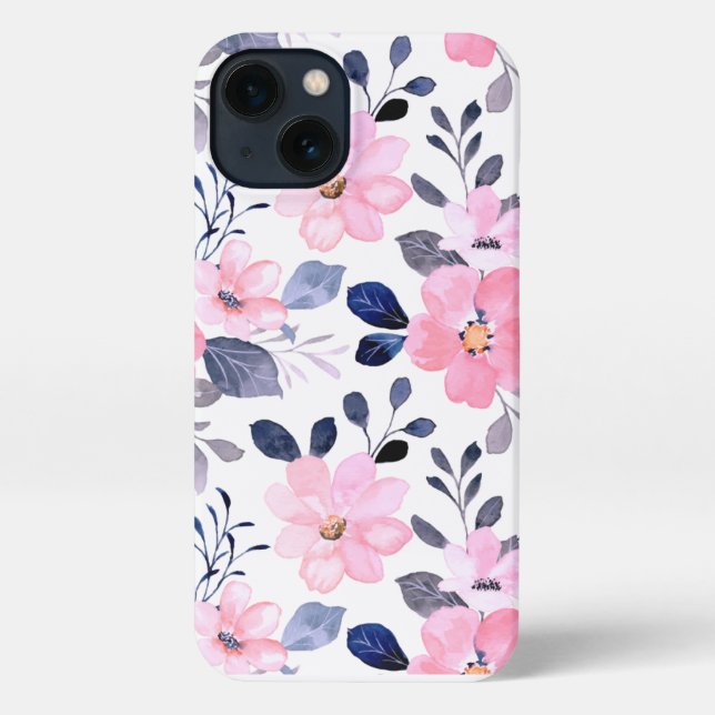Elegant Blush Pink Watercolor Floral Phone Case (Back)