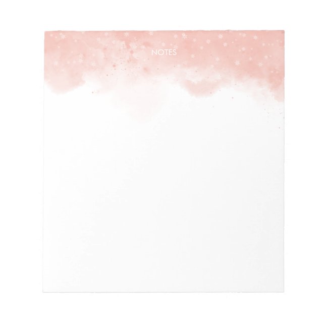 Elegant Blush Pink Watercolor Splash Personalised  Notepad (Front)