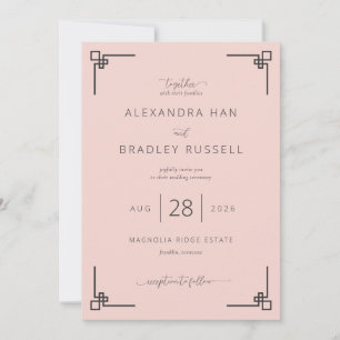 Elegant Blush Pink Wedding Invitation