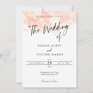 Elegant Blush Pink Wedding Invitation