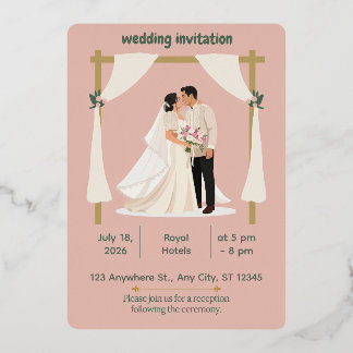 Elegant Blush Pink Wedding Invitation| Romantic