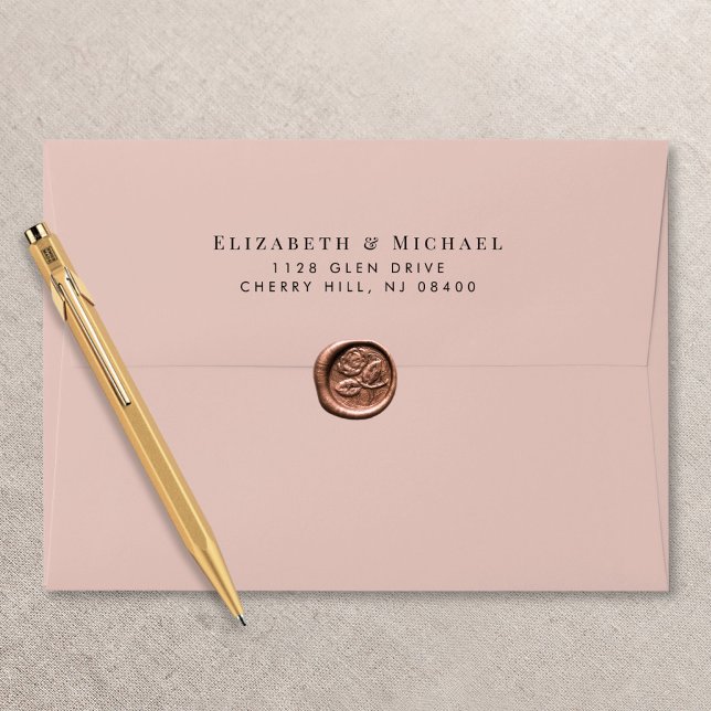 Elegant Blush Pink Wedding Return Address Envelope (Creator Uploaded)