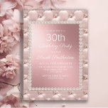 Elegant Blush Pink White 30th Birthday Party Invitation<br><div class="desc">Elegant and chic,  decorative metallic blush pink and white 30th birthday party invitation for women.</div>
