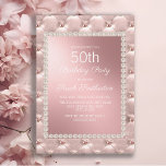 Elegant Blush Pink White 50th Birthday Party Invitation<br><div class="desc">Elegant and chic,  decorative metallic blush pink and white 50th birthday party invitation for women.</div>