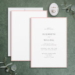 Elegant Blush Pink & White Typography Wedding Invitation<br><div class="desc">A gorgeous typography wedding invitation for a summer or fall wedding! This beautiful,  elegant design features a blush pink edge around a white invitation,  with modern typography in soft off-black. A simple,  minimalist design. Copyright Elegant Invites,  all rights reserved.</div>