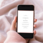 Elegant Blush Pink & White Typography Wedding Invitation<br><div class="desc">A gorgeous typography wedding invitation for a summer or fall wedding! This beautiful, elegant design features a blush pink edge around a white invitation, with modern typography in soft off-black. A simple, minimalist design. Thank you sooo much for supporting our small business, we really appreciate it! We are so happy...</div>