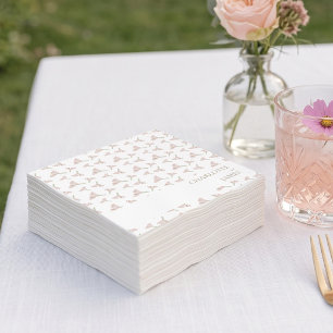 Elegant Blush Pink Wildflower Minimalist Wedding Napkin