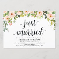 Elegant Blush Post Wedding Brunch Invitation Card
