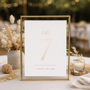 Elegant Blush Real Foil Table Number Card