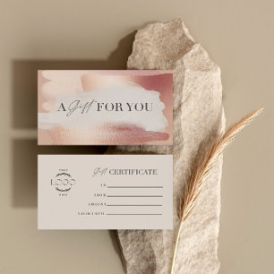 Elegant Blush Rose gold Gift Certificate