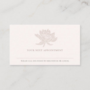 ELEGANT BLUSH ROSE GOLD LOTUS FLORAL APPOINTMENT BUSINESS CARD