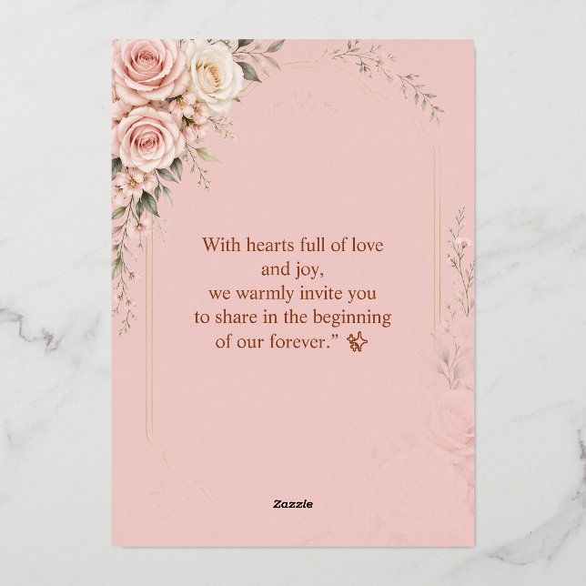 Elegant Blush Rose Gold Wedding  (Back)
