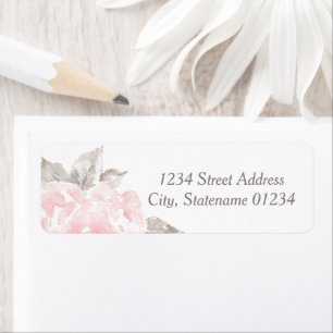 Elegant Blush Rose Wedding Return Address