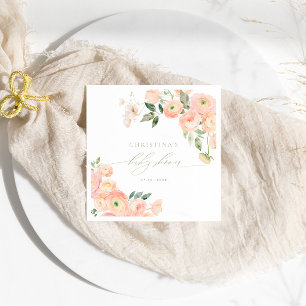 Elegant Blush & Sage Green Baby Shower Napkins