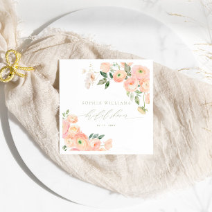 Elegant Blush & Sage Green Bridal Shower Napkins
