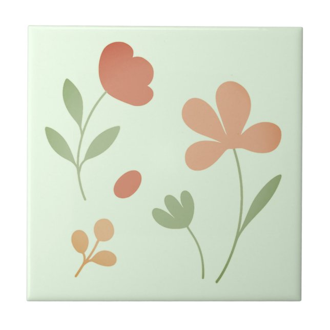 Elegant Blush & Sage – Minimalist Kitchen Tile (Front)