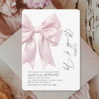 Elegant Blush Satin Bow Girl Baby Shower