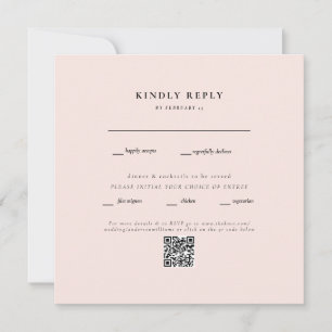 Elegant Blush Square Wedding QR Code RSVP